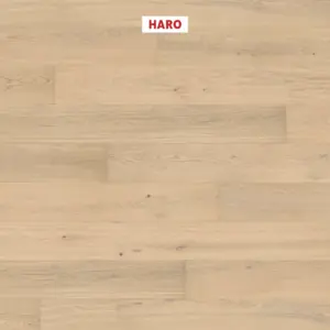 HARO Serie 4000 Landhausdiele Plaza 240 - 541428 Eiche lichtweiß Markant strukturiert nL+